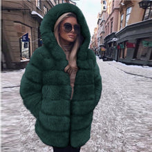 Load image into Gallery viewer, Hot selling imitation fox fur long sleeve big coat(A11242)
