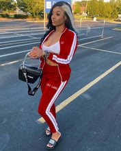 Load image into Gallery viewer, Letter embroidery zipper sports two-piece suit（AY1451
