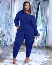 Load image into Gallery viewer, Casual slanted shoulder feet solid jumpsuit（AY1445）
