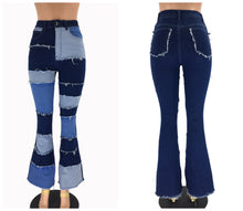 Load image into Gallery viewer, Hot selling stitching flared denim trousers(Only pants)
