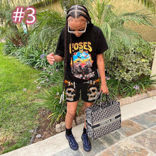 Load image into Gallery viewer, Casual Printed Short Sleeve Shorts Two Piece Set（AY1814）
