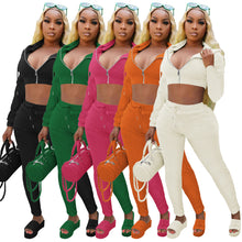 Load image into Gallery viewer, Fashion Solid Color Hooded Two Piece Set（AY2375）

