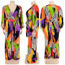 Load image into Gallery viewer, Blocking long sleeve flare pants jumpsuit (AY2407)
