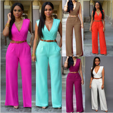 Load image into Gallery viewer, Loose Slim Sleeveless Jumpsuit with Belt AY1150
