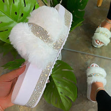 Load image into Gallery viewer, Hot sale shiny fluffy slippers
