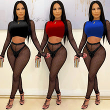 Load image into Gallery viewer, Sexy Colorblock Mesh Two Piece Set（AY1811）
