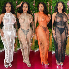 Load image into Gallery viewer, Sexy solid color knitted sheer dress（AY1776）
