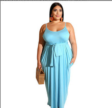 Load image into Gallery viewer, Plus size solid color suspender dress AY1198
