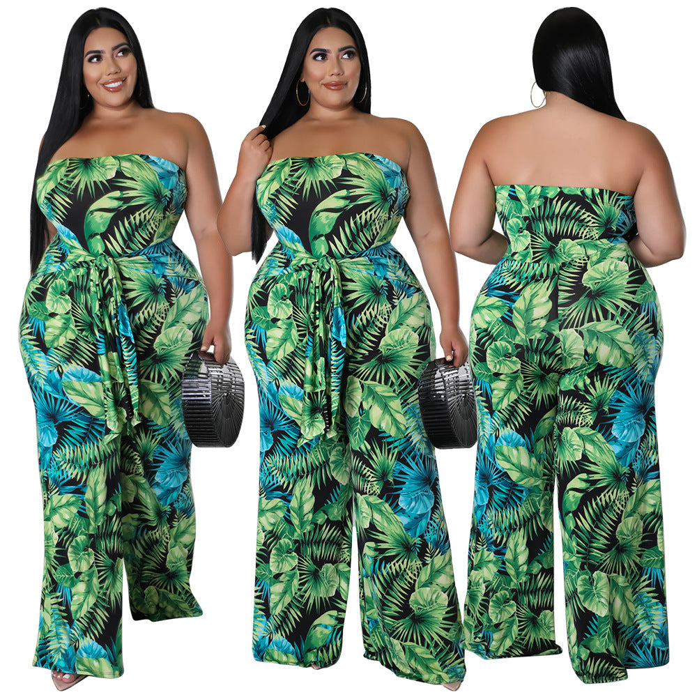 Plus size bandage backless Jumpsuit AY2133