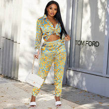 Load image into Gallery viewer, Printed Long Sleeve Shirt Trousers Set（AY2306）
