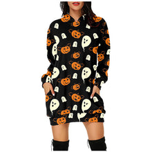 Load image into Gallery viewer, Halloween hooded long sleeve dress（AY1401）
