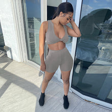 Load image into Gallery viewer, Fashion solid color vest two piece set（AY1851）
