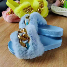 Load image into Gallery viewer, Colorful plush chain slippers（HPSD117）
