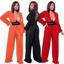 Load image into Gallery viewer, Sexy V-Neck Pleated Two-Piece Set（AY2406）
