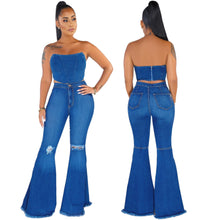 Load image into Gallery viewer, fashion all-match wide-leg denim flared pants（AY1300)
