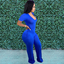 Load image into Gallery viewer, V-neck pocket wide-leg jumpsuit AY1132
