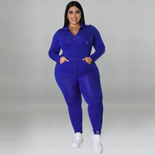Load image into Gallery viewer, Solid Color Hooded Long Sleeve Pants Suit（AY2312Casual ）
