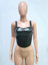 Load image into Gallery viewer, PU sleeveless sling zipper vest（AY1623）
