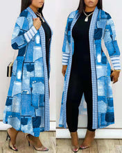 Load image into Gallery viewer, Fashionable printed long-sleeved patchwork coat AY2617
