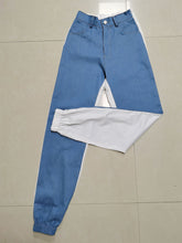 Load image into Gallery viewer, Fashion denim stitching hooded suit（AY2405）
