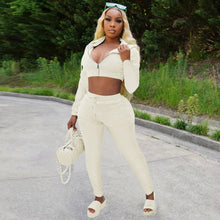 Load image into Gallery viewer, Fashion Solid Color Hooded Two Piece Set（AY2375）
