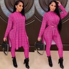 Load image into Gallery viewer, New houndstooth print high neck suit(AY1233)
