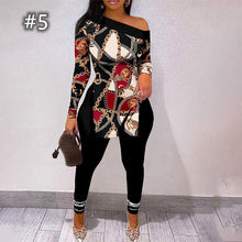 Load image into Gallery viewer, letter printed split long sleeve top suit(AY2445)
