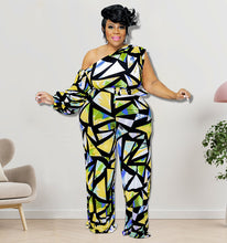 Load image into Gallery viewer, Plus size off shoulder print Bodysuit AY1890
