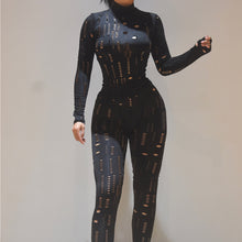 Load image into Gallery viewer, Sexy Hollow Skinny Pants Set（AY1601）
