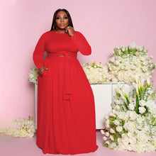 Load image into Gallery viewer, Plus size solid color casual skirt suit(AY1275)
