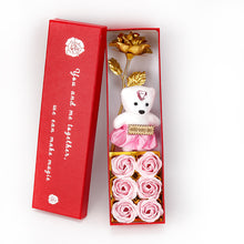 Load image into Gallery viewer, 24K gold leaf rose flower bear soap flower gift box（AE4085）
