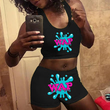 Load image into Gallery viewer, WAP printed vest shorts suit(A11269)
