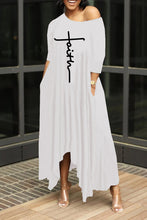 Load image into Gallery viewer, Letter Irregular Off Shoulder Dress（AY2111）
