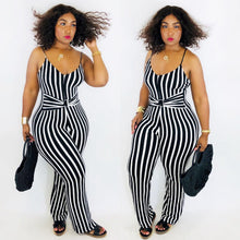 Load image into Gallery viewer, Striped suspender jumpsuit AY1167
