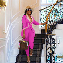 Load image into Gallery viewer, New color blocking suit two-piece set（AY2416）
