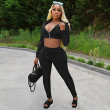 Load image into Gallery viewer, Fashion Solid Color Hooded Two Piece Set（AY2375）
