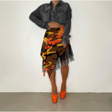 Load image into Gallery viewer, Camouflage mesh irregular skirt（AY2329）1
