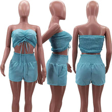 Load image into Gallery viewer, Solid Color Fashion Wrapped Chest Casual two-piece Set AY2730
