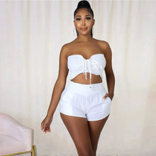 Load image into Gallery viewer, Solid Color Fashion Wrapped Chest Casual two-piece Set AY2730
