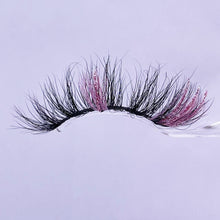 Load image into Gallery viewer, Glitter pink colored false eyelashes moq 5 piece (AH5063)
