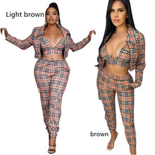 Load image into Gallery viewer, Plaid sling coat pants suit（AY1630）
