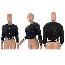 Load image into Gallery viewer, Fashion Threaded Stretch Leather Baseball Jacket（AY2374）
