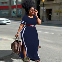 Load image into Gallery viewer, Casual Crew Neck Colorblock Dress（Belt not included）AY1774
