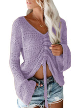 Load image into Gallery viewer, Hollow Flare Sleeve Knit Sweater（AY2355）
