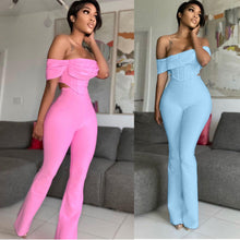 Load image into Gallery viewer, Fashionable one-shoulder flared pants suit（AY1655）
