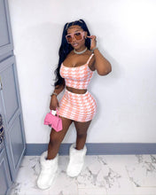 Load image into Gallery viewer, Houndstooth suspender skirt suit AY1122
