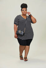 Load image into Gallery viewer, Plus size women&#39;s striped casual suit AY1127
