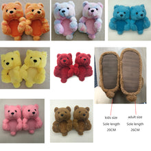 Load image into Gallery viewer, New style parent-child teddy bear slippers(Adult+children)
