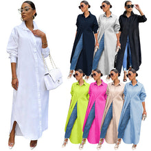 Load image into Gallery viewer, Fashion Solid Color Long Shirt （AY1669）
