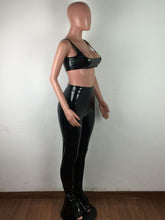 Load image into Gallery viewer, Sexy PU leather split pencil pants two-piece set（AY1769）
